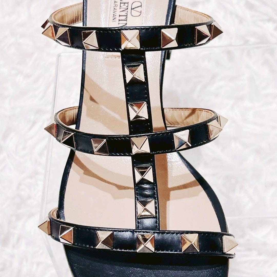 現行　ヴァレンティノ　ロックスタッズ　サンダル　黒　36.5 定価134,200