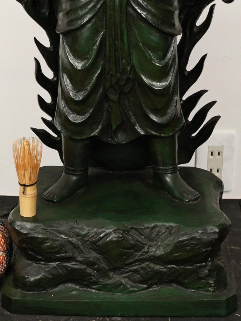 本物保証　般若純一郎 作　「 不動明王立像 」 ブロンズ　高98㎝　重27.5㎏