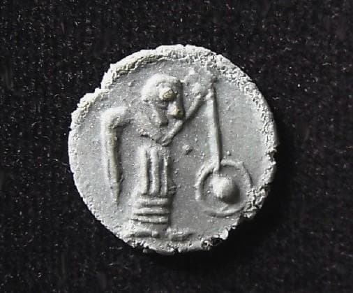 ★E1402★ 古代石 (219) 有翼神　アミュレット印章　精霊　焼成物