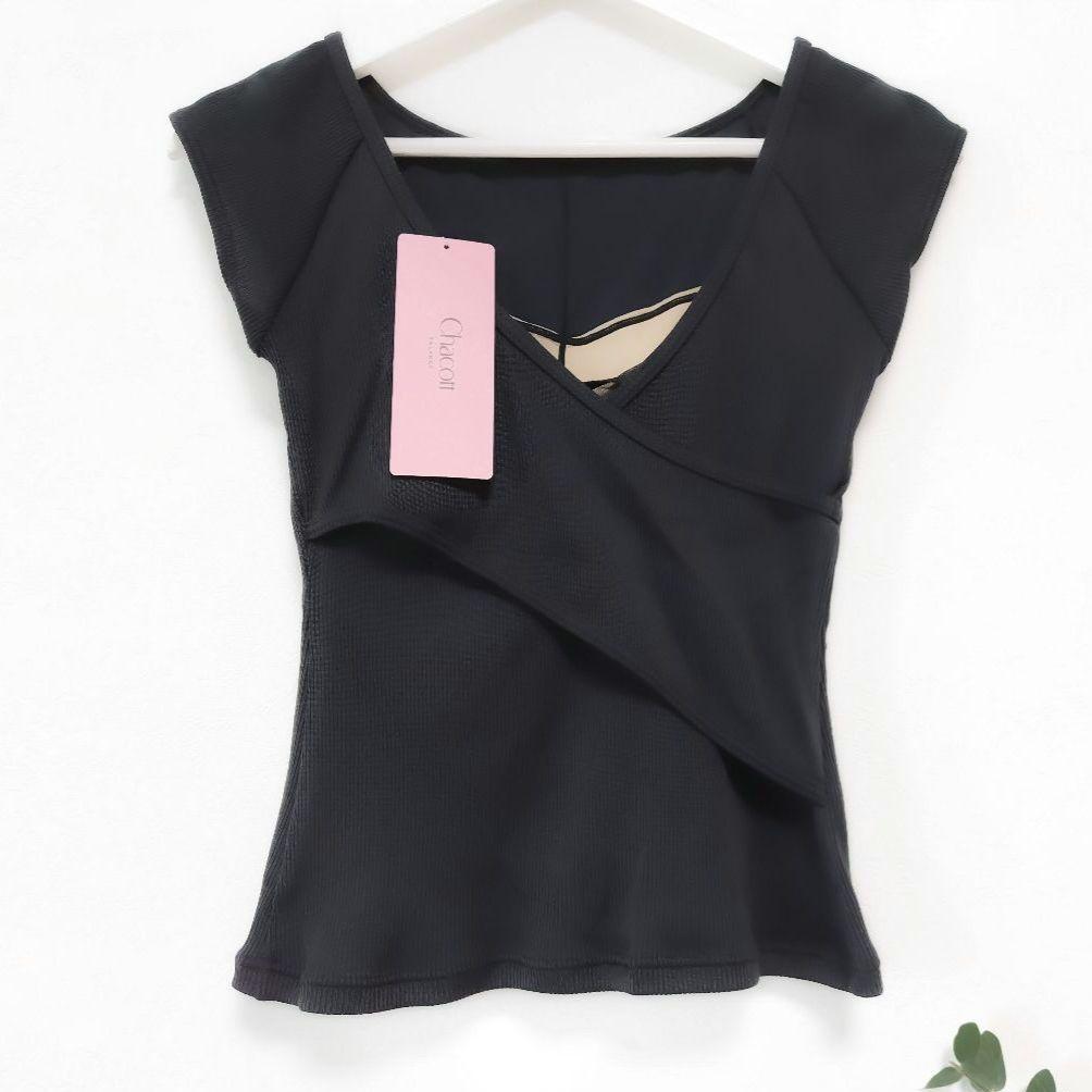 M チャコット 綿混 カップ付きTシャツ ＊ヨガウェア バレエ ダンス トップス