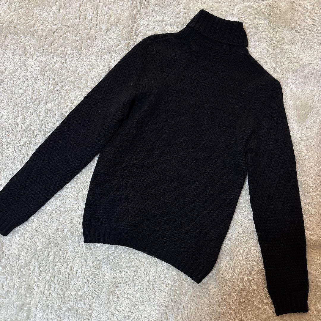 美品＊ドルモア タートルネックニット ケーブル 48 ブラック　イタリア製　黒