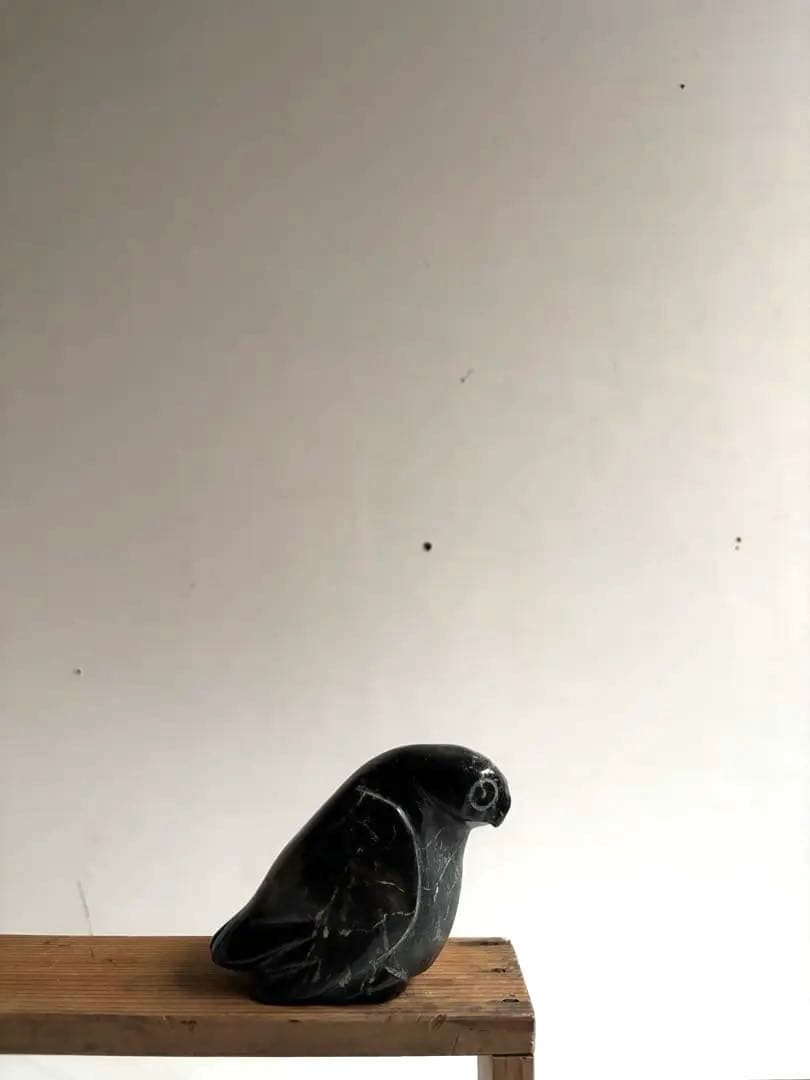 852 ヴィンテージ イヌイットアート 小鳥 ソープストーン カナダ政府公認