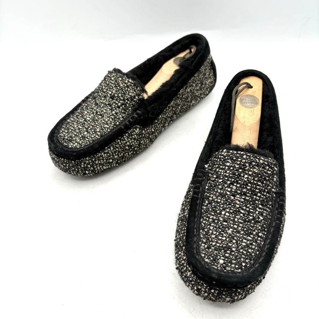 美品✨ UGG ムートン ツイードモカシン スリッポン 【23.0】 ファー