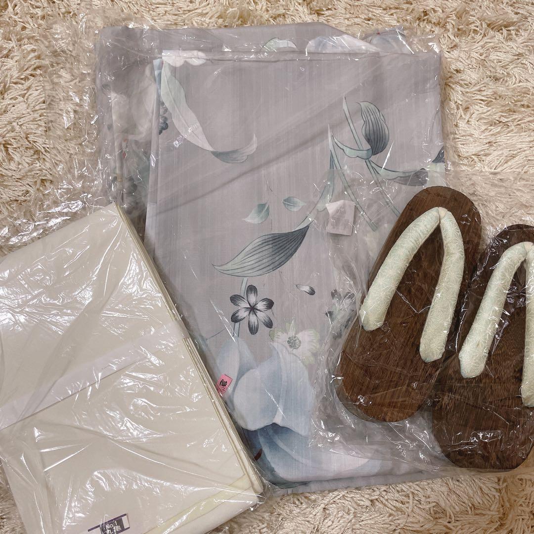 sugarnine JEWELS グレー地×可憐に咲き誇る百合浴衣 ５点セット