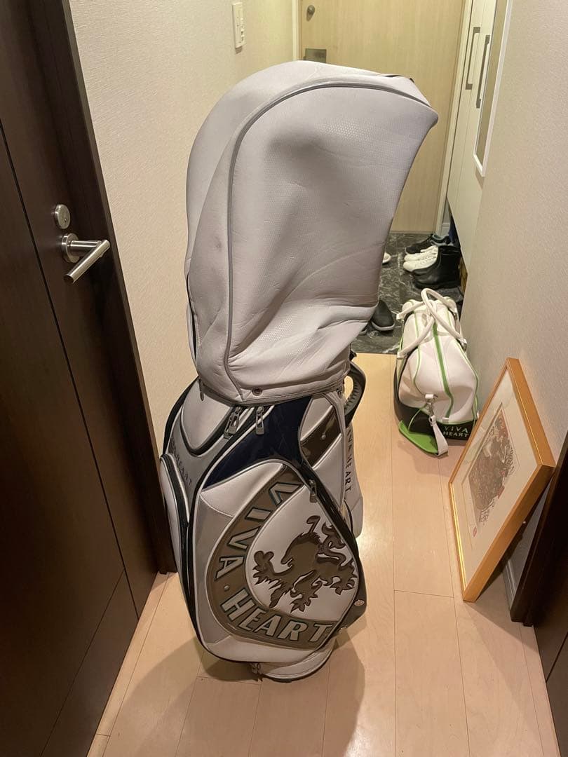 VIVA HEART キャディバッグ ホワイト・ネイビー