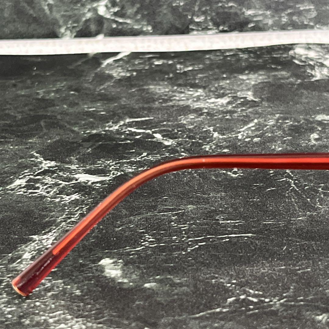 シャネル　サングラス　リムレス　ココマーク　赤　シルバー　カラーレンズ　y2k