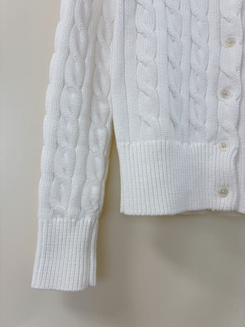 極美品 正規品 ポロラルフローレン ケーブルニット カーディガン ホワイト