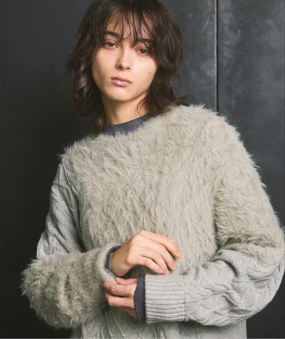 メゾンスペシャル　Crew Neck Knit Pullover