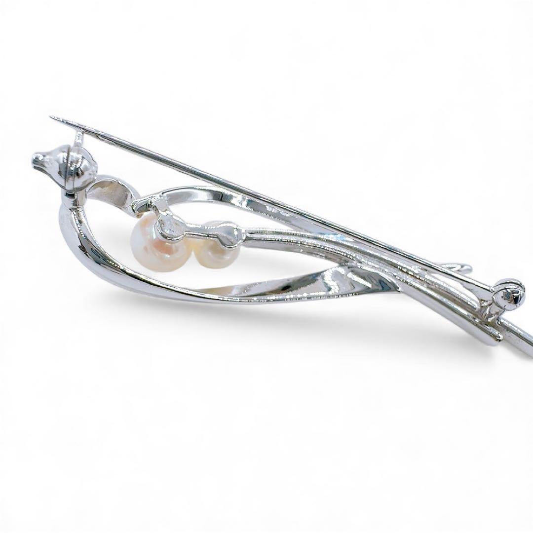 極美品✨ミキモト ブローチ ピンバッチ アコヤパール 真珠 シルバー フォーマル