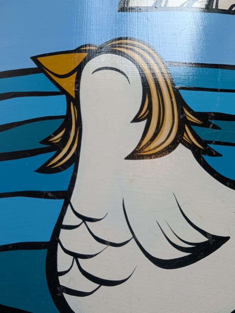 【&T】ヘザーブラウン　原画　スケートボード　波乗りバードと波と花セット