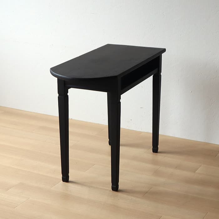 アンティーク 半円テーブル ブラック 無垢材 古家具 黒色 カウンター