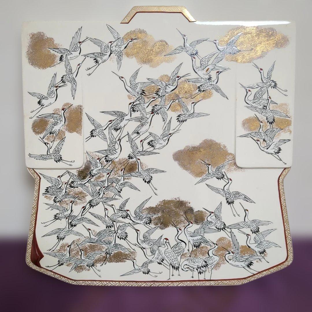 九谷焼 手描きの鶴　飾額　お正月　結婚式　お祝い　プレート　皿