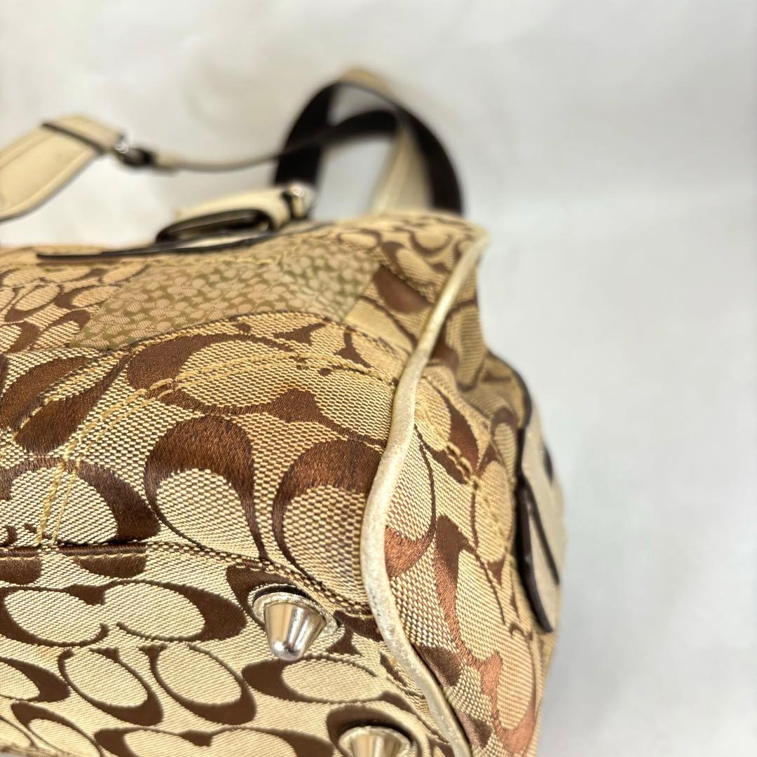 COACH シグネチャー　パッチワーク　ボストンバッグ　Y2K