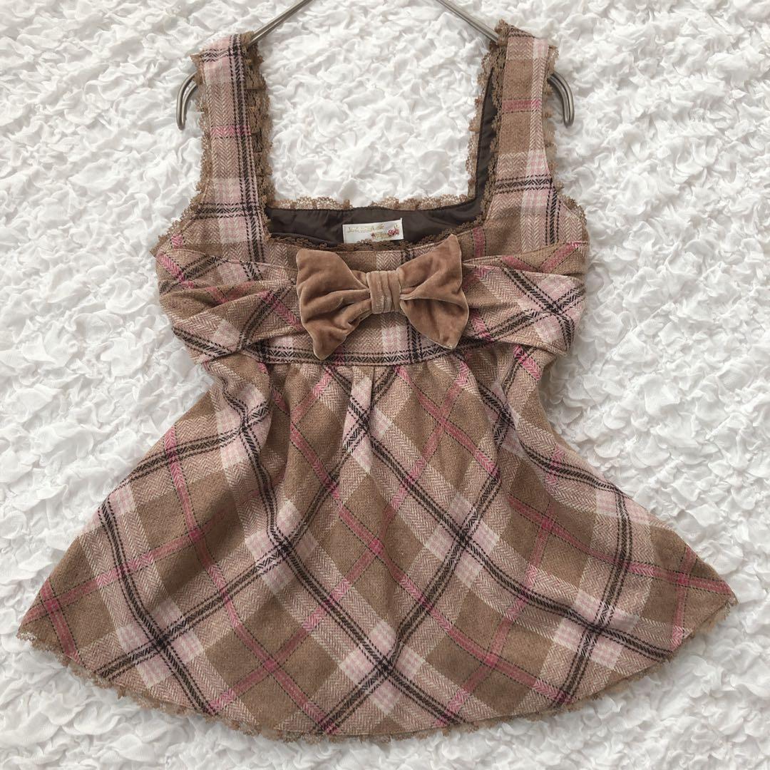 希少 00s 旧タグ LIZLISA リズリサ　チェック柄キャミソール　y2k