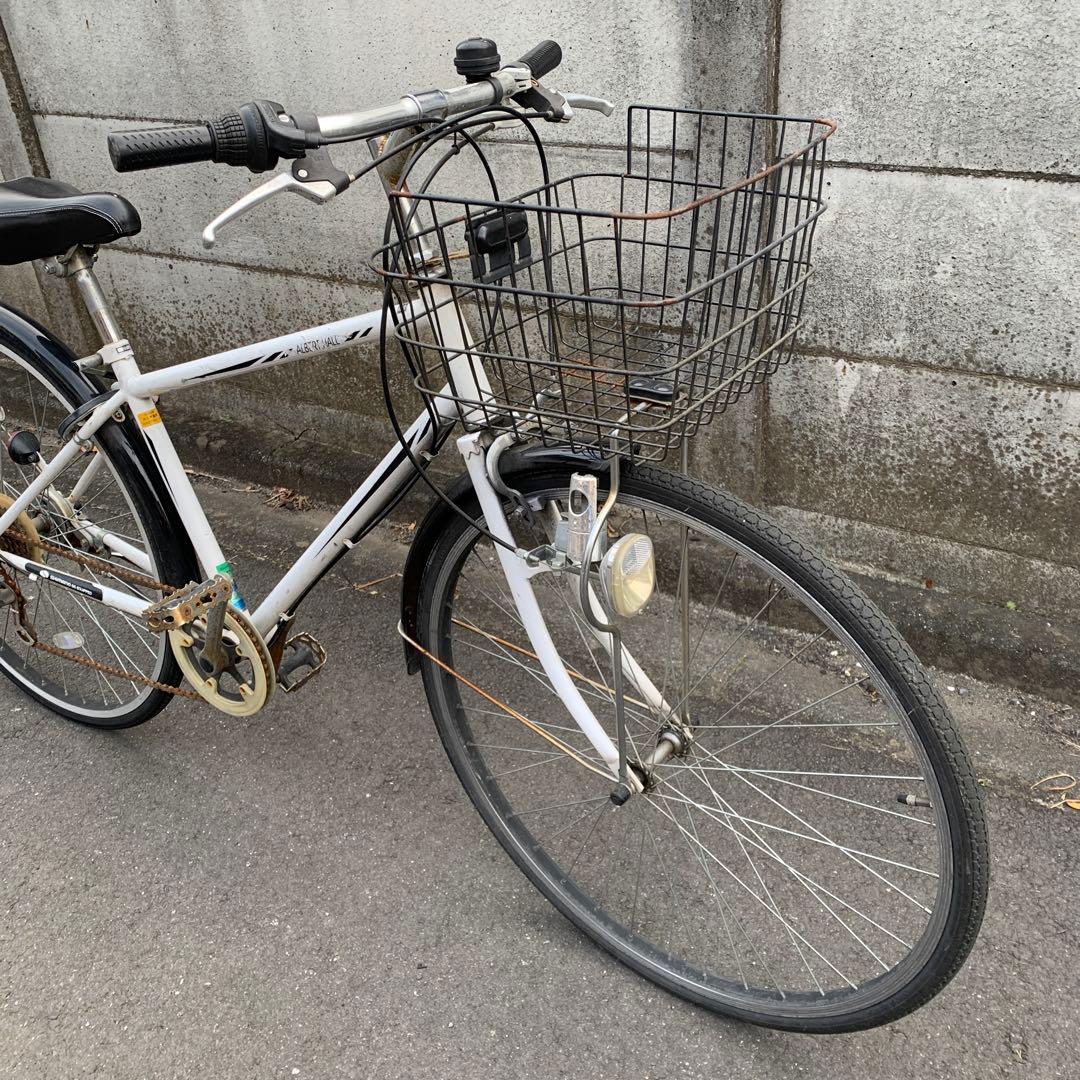 27インチ　シティサイクル白
