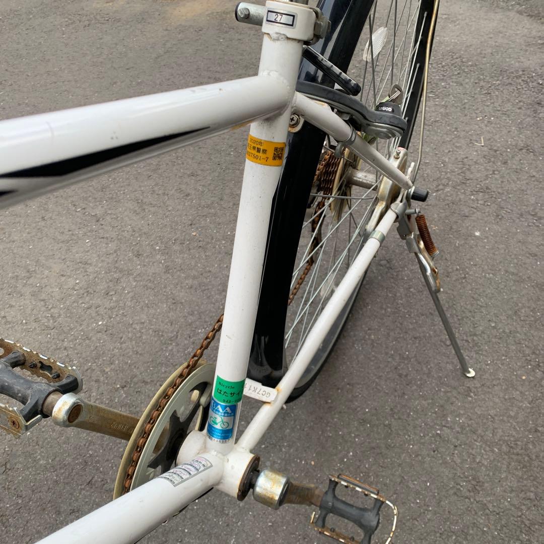 27インチ　シティサイクル白
