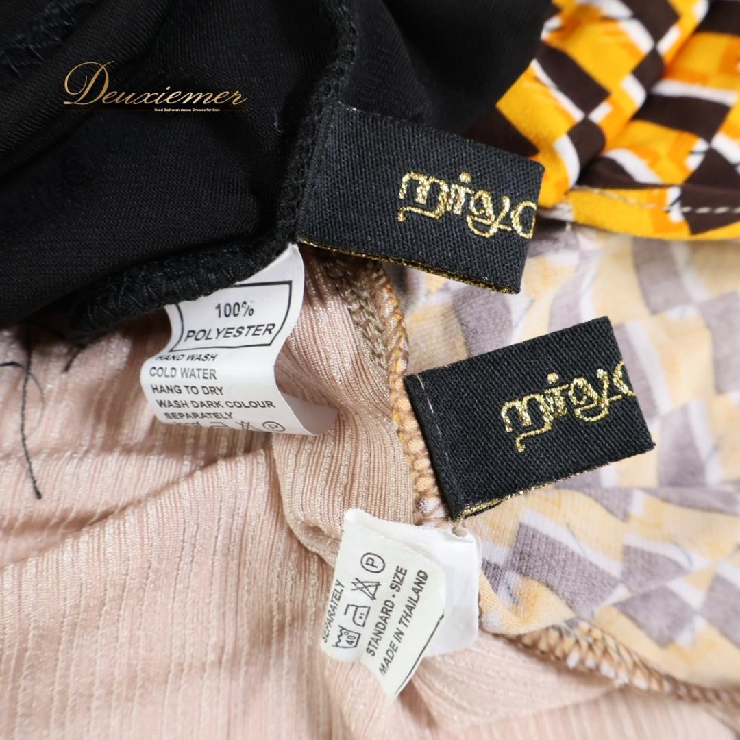 【ベリーダンス用衣装】ブラック 山吹色 miyamiya レッスン着 上下セット