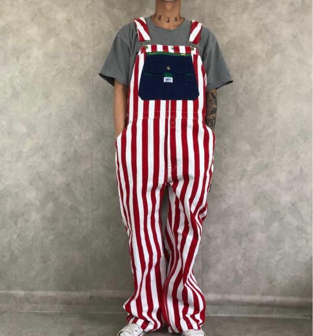 90s LIBERTY OVERALLS ストライプオーバーオール