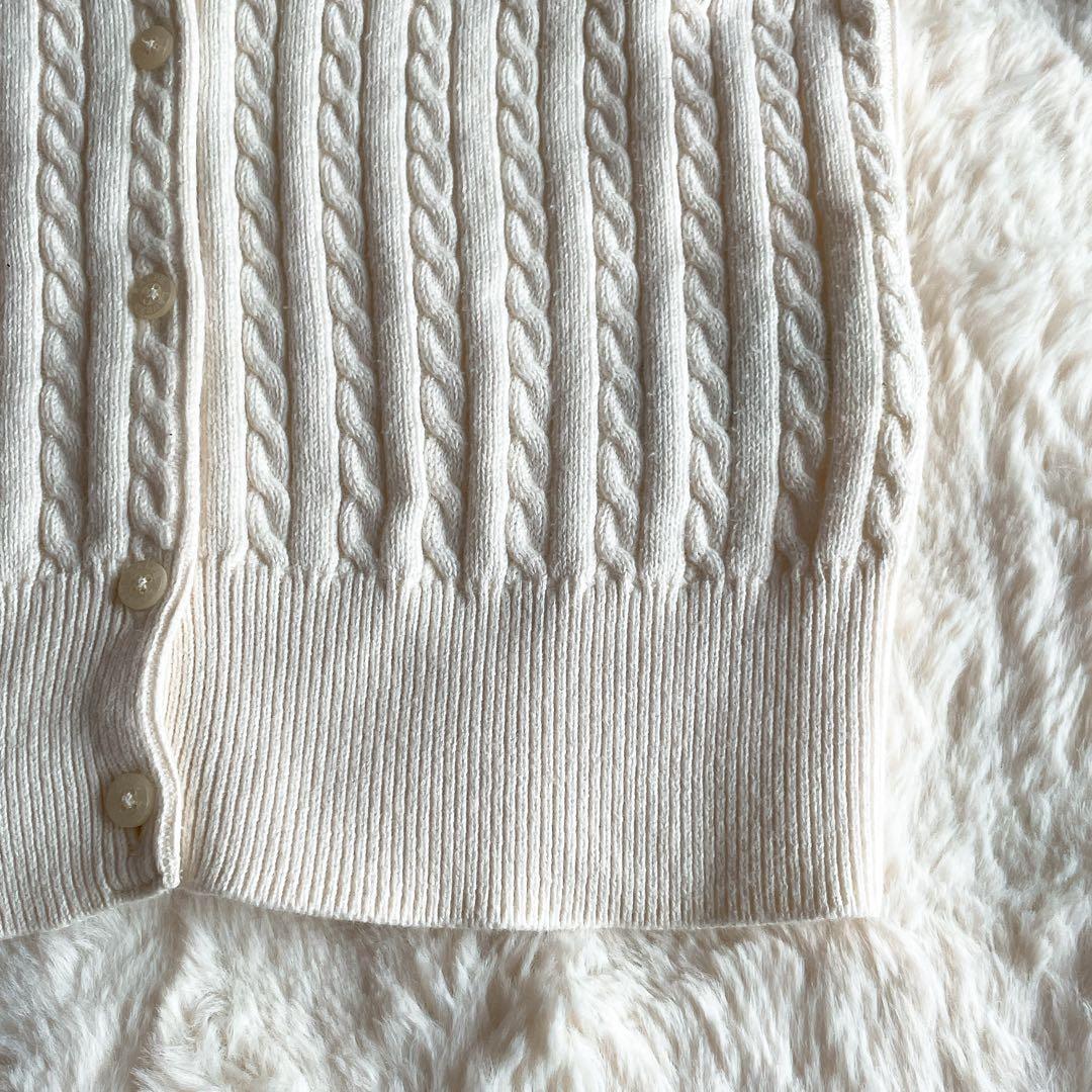 美品✨ポロラルフローレン ケーブルニット カーディガン ポニー アイボリー S