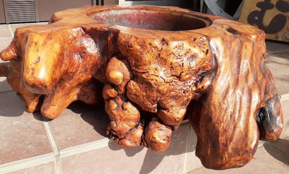 天然欅瘤くりぬき火鉢
