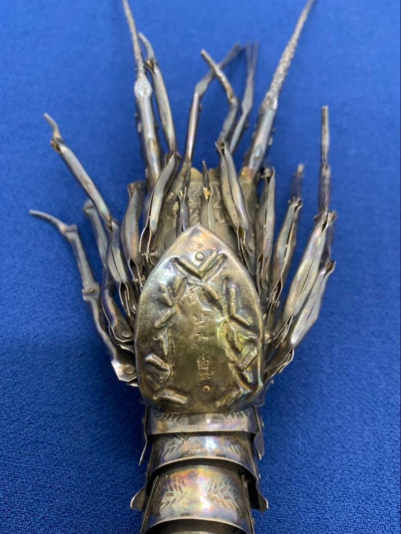 ★初だし★純銀 海老 73.5g 自在置物 縁起物/検 明珍宗之