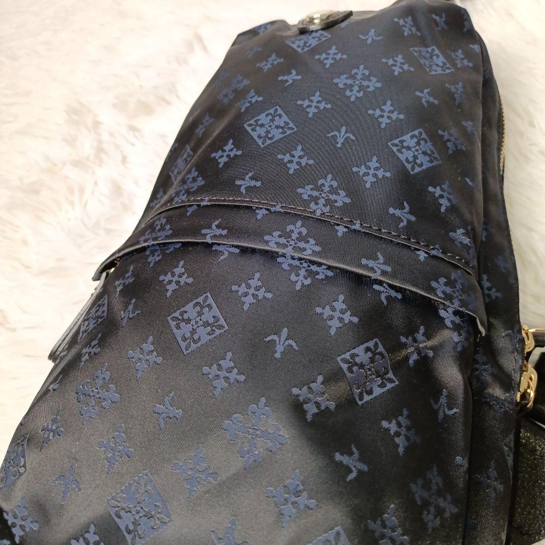 極美品・新同■russet モノグラム ボディバッグ ブラック×ブルー