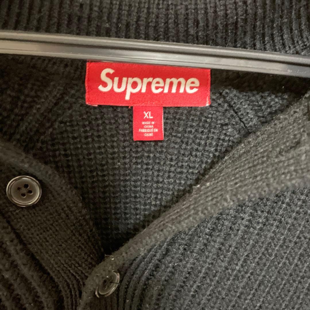 Supreme ブラック ニットポロシャツ XL
