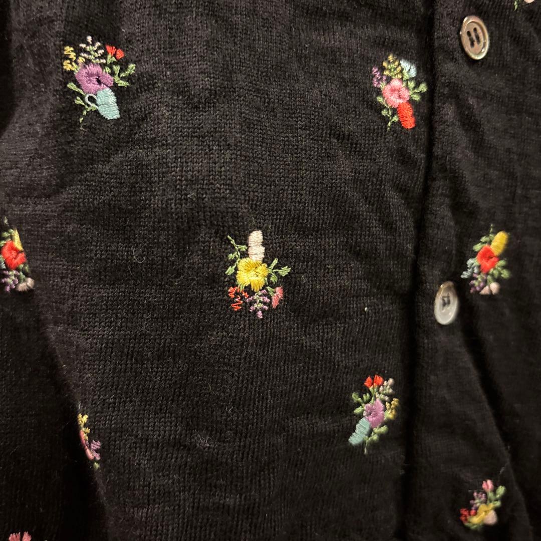 Comme des Garçons Girl ブラック花柄刺繍カーディガン