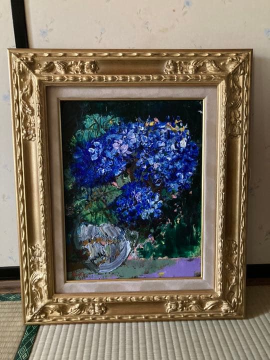 福沢一郎　油彩　6号　花