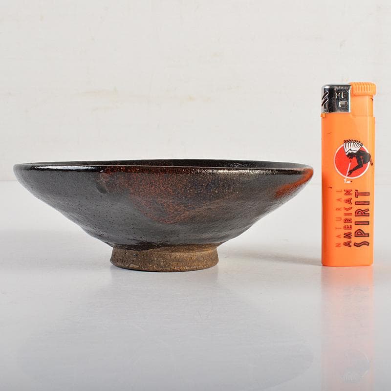 茶道具　楽吉左衛門　十代旦入造　黒楽平茶碗　時代箱付　M　R7410