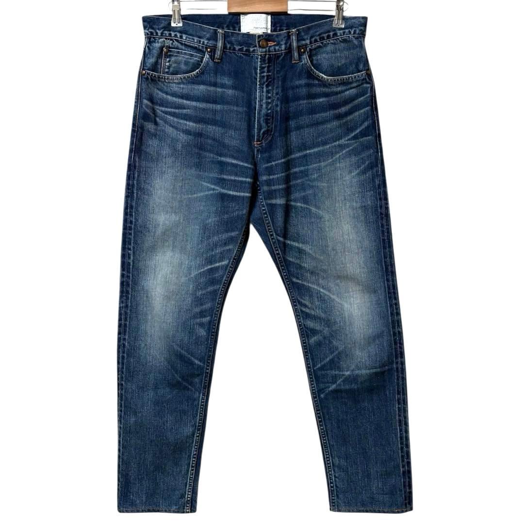 nanamica セルビッチデニム ヴィンテージフェード加工 赤耳 ヒゲ 34