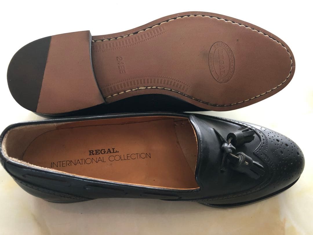 REGAL タッセルローファー ウイングタッセル 革靴 ブラック