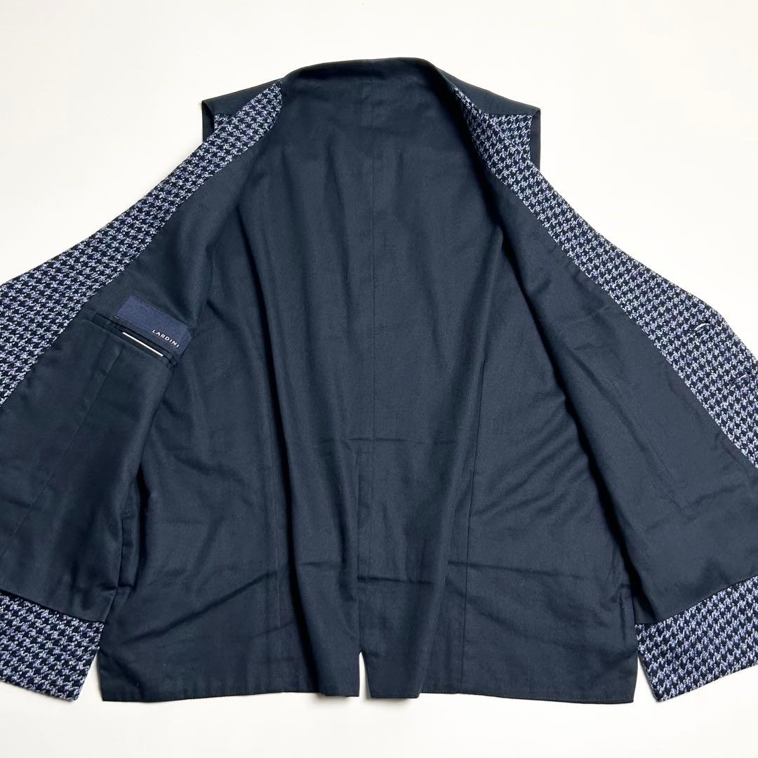 【美品】ラルディーニ/ベスト/ジレ/ウールコットン/秋冬素材/イタリア製/千鳥柄