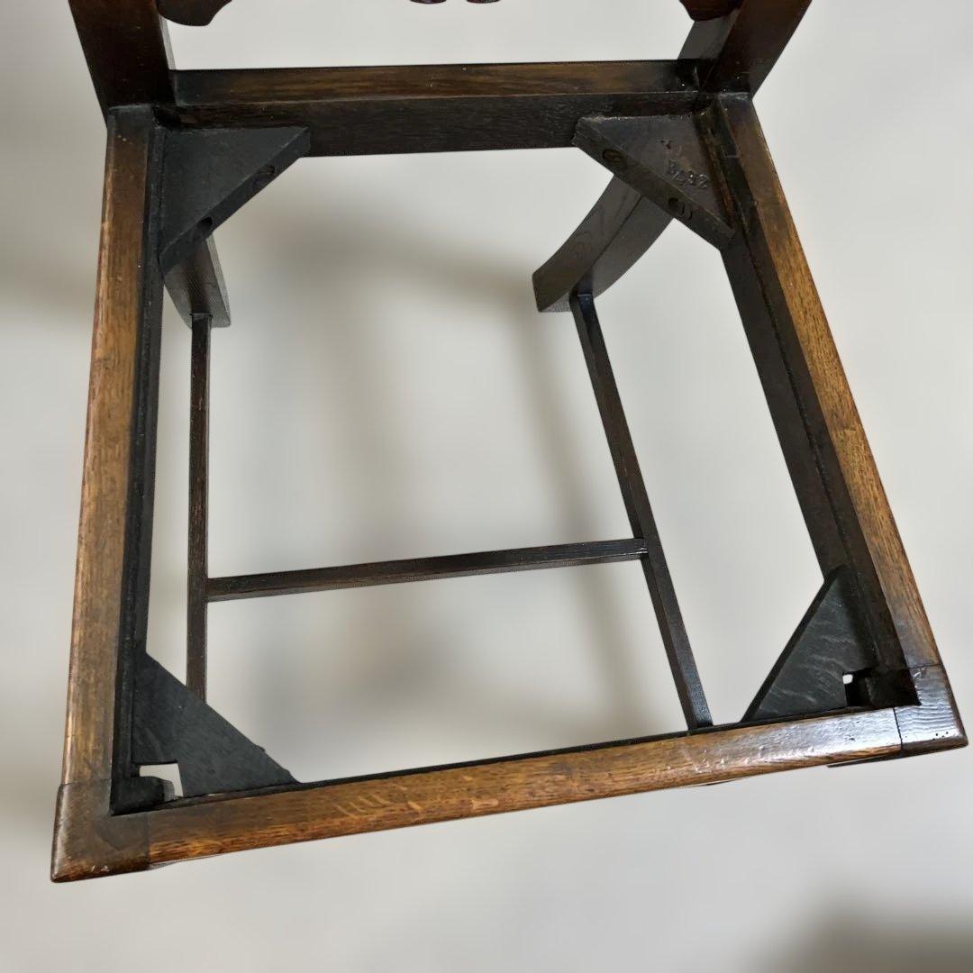 英国　アンティーク　木製椅子 ツイストレッグ　ダイヤモンドパターン ピンク