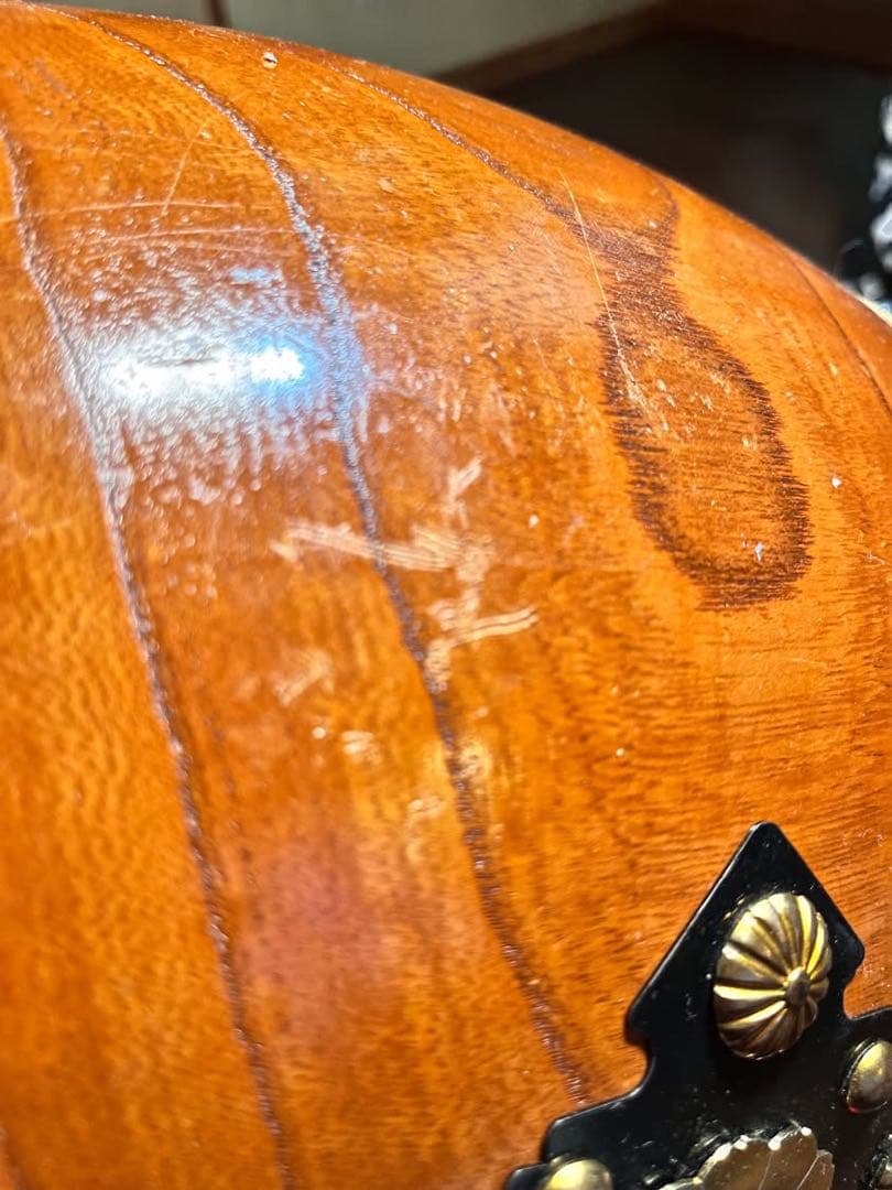 杉浦太鼓店 / 特注 宮太鼓（鋲打太鼓）国産牛皮・国産欅胴・バチ・特注台座付き