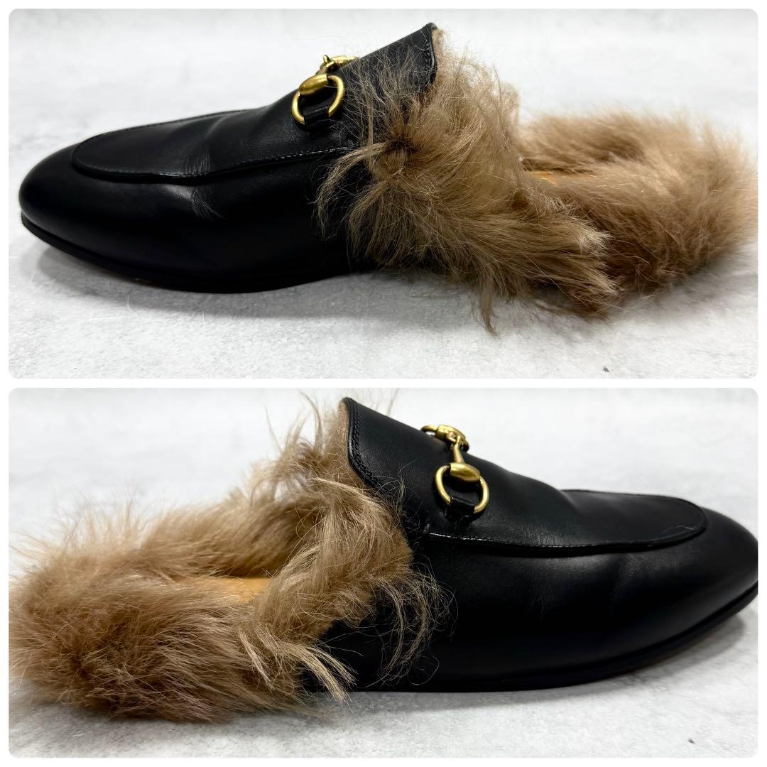 GUCCI グッチ レディース ミュール プリンスタウン ホースビット ファー