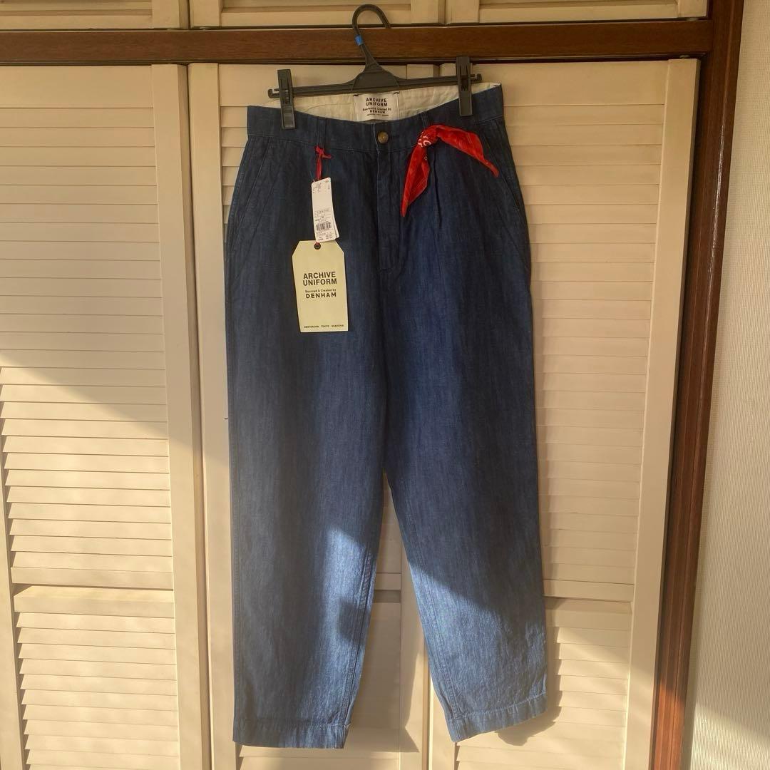 デンハムメンズデニム生地ゆったりパンツ