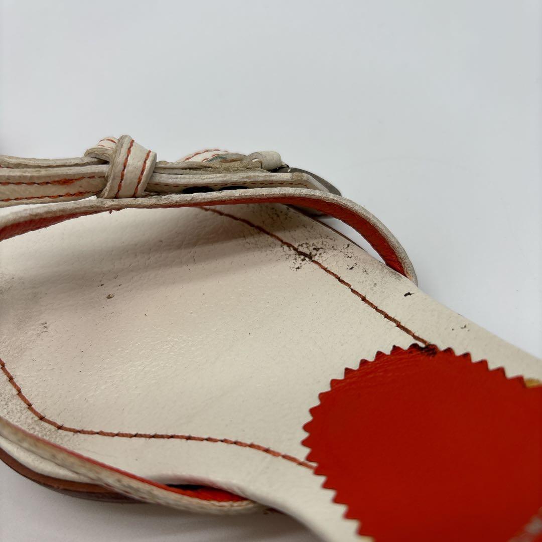 プラダ リボンデザインバイカラー ミュール　サイズ35 1/2 22.5㎝相当