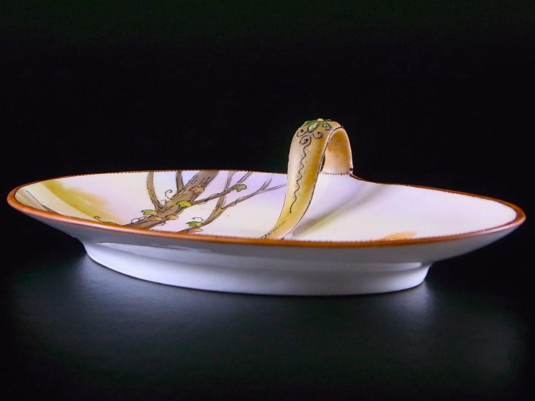 【 E954 】 超名品　大正期～昭和初期　ノリタケ　ハンドペイント鉢＆小皿二点