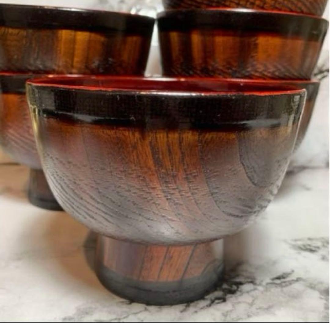 輪島塗 汁椀 木地呂　6客セット