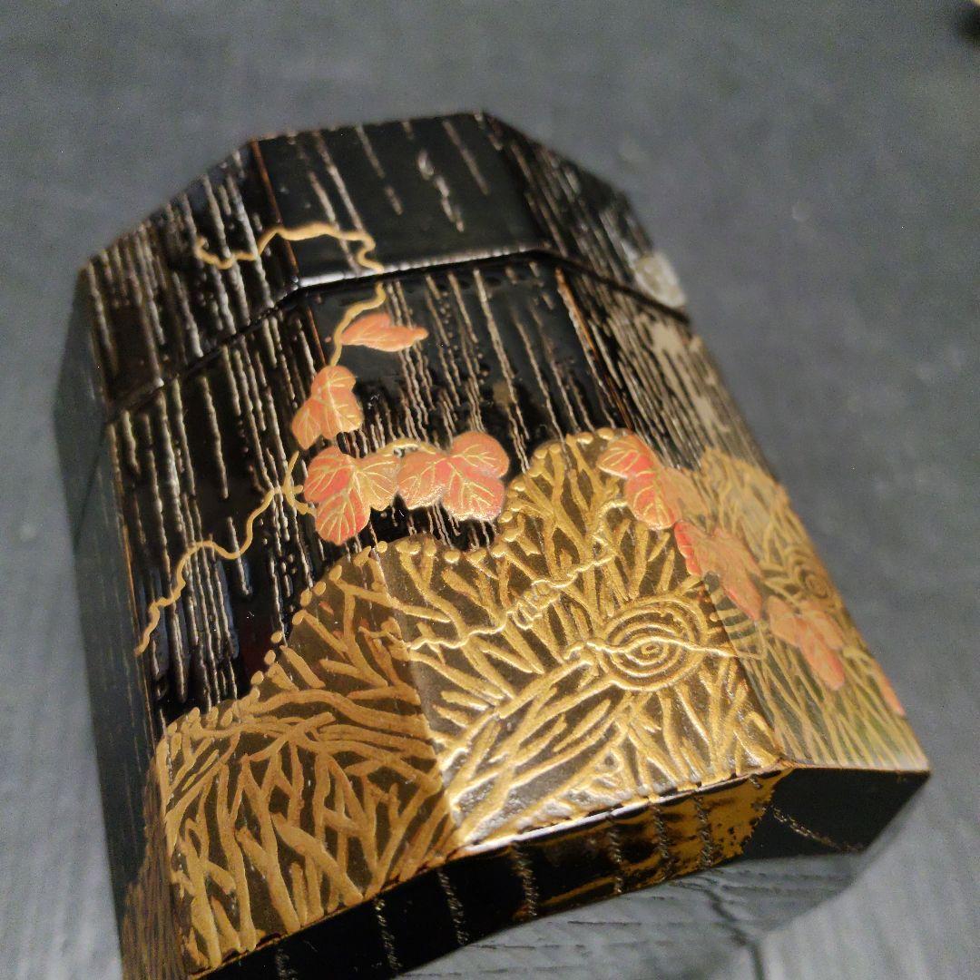 茶道具 高橋峯房 野々宮蒔絵 替茶器 十角棗 76