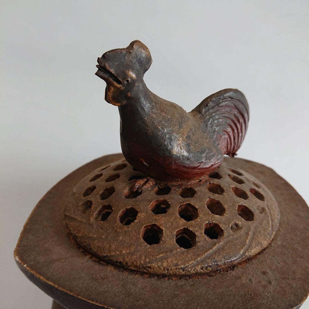 備前焼鶏.竜頭香炉