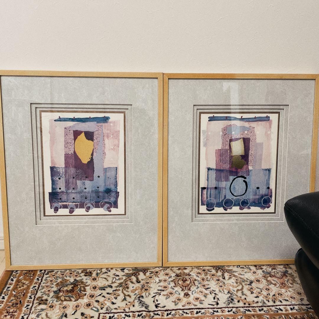 絵画 抽象的 2個セット 【特大】