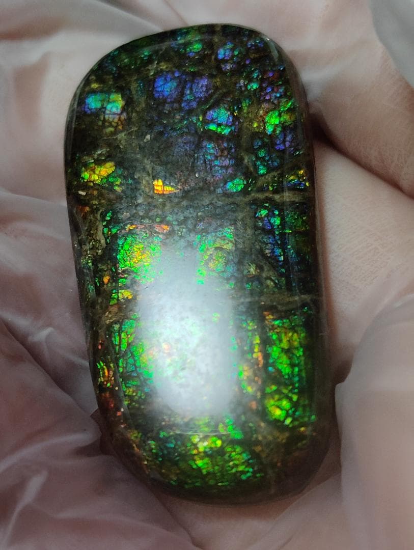 アンモライト　ルース　最後の画像２枚裏面発色　24-0735 39000