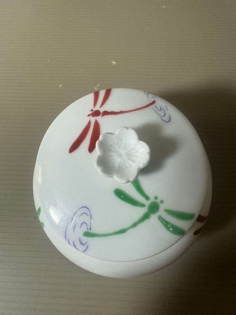 2339 有田焼　其泉　蜻蜓文　蓋物