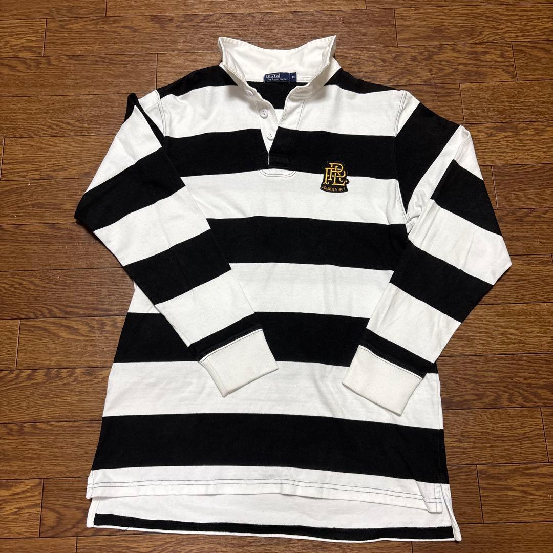 Polo by Ralph Lauren ラガーシャツ XL 白黒ストライプ