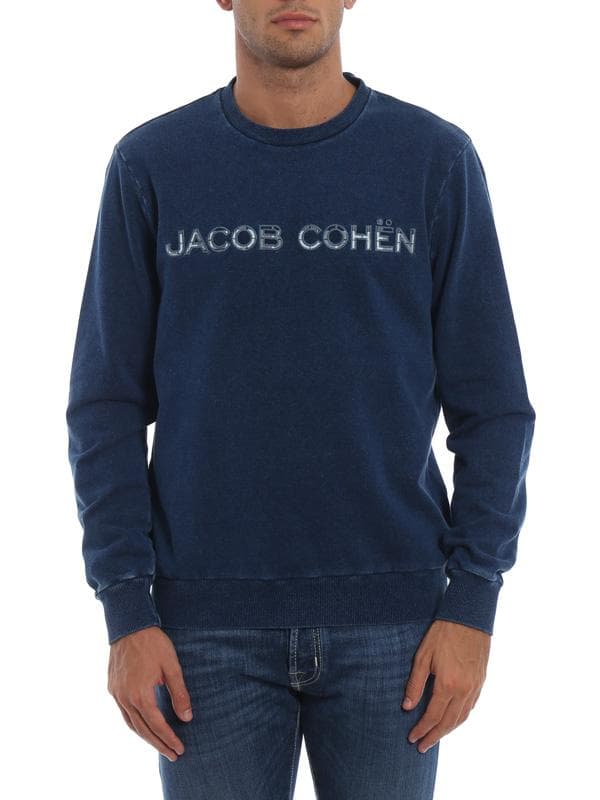 【古着】JACOB COHEN ヤコブコーエンスウェット トレーナー ブルー S