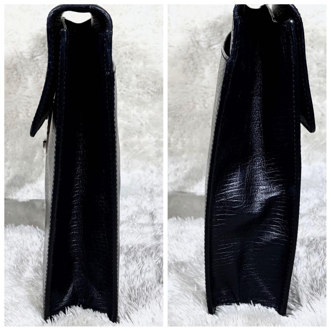 【美品】GUCCIグッチ ビジネスバッグ ダイヤルロック レザー A4 ブラック