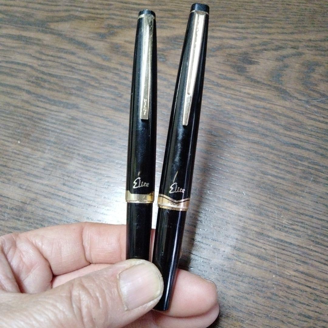 PILOT Elite 黒 万年筆 2本18Kscript　&　14K−585Ｆ