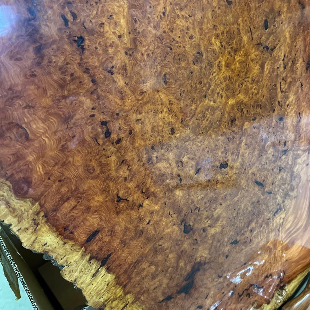 極上瘤杢 一枚板 天然耳付 無垢材 大型座卓 天板用